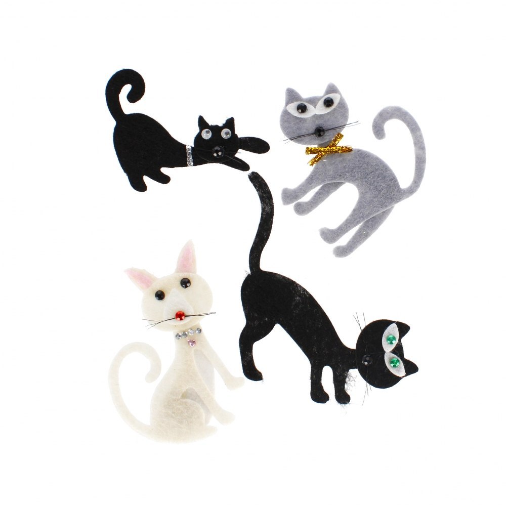 DECORATIVE SELF-ADHESIVE FELT TREATMENT CATS CRAFT WITH FUN 480890